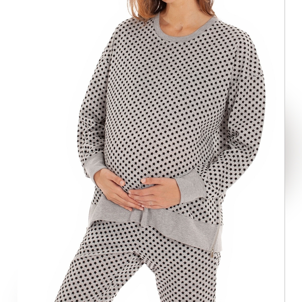 Aniche The Marni Top And Pant Star Print For Maternity And Motherhood Set Large